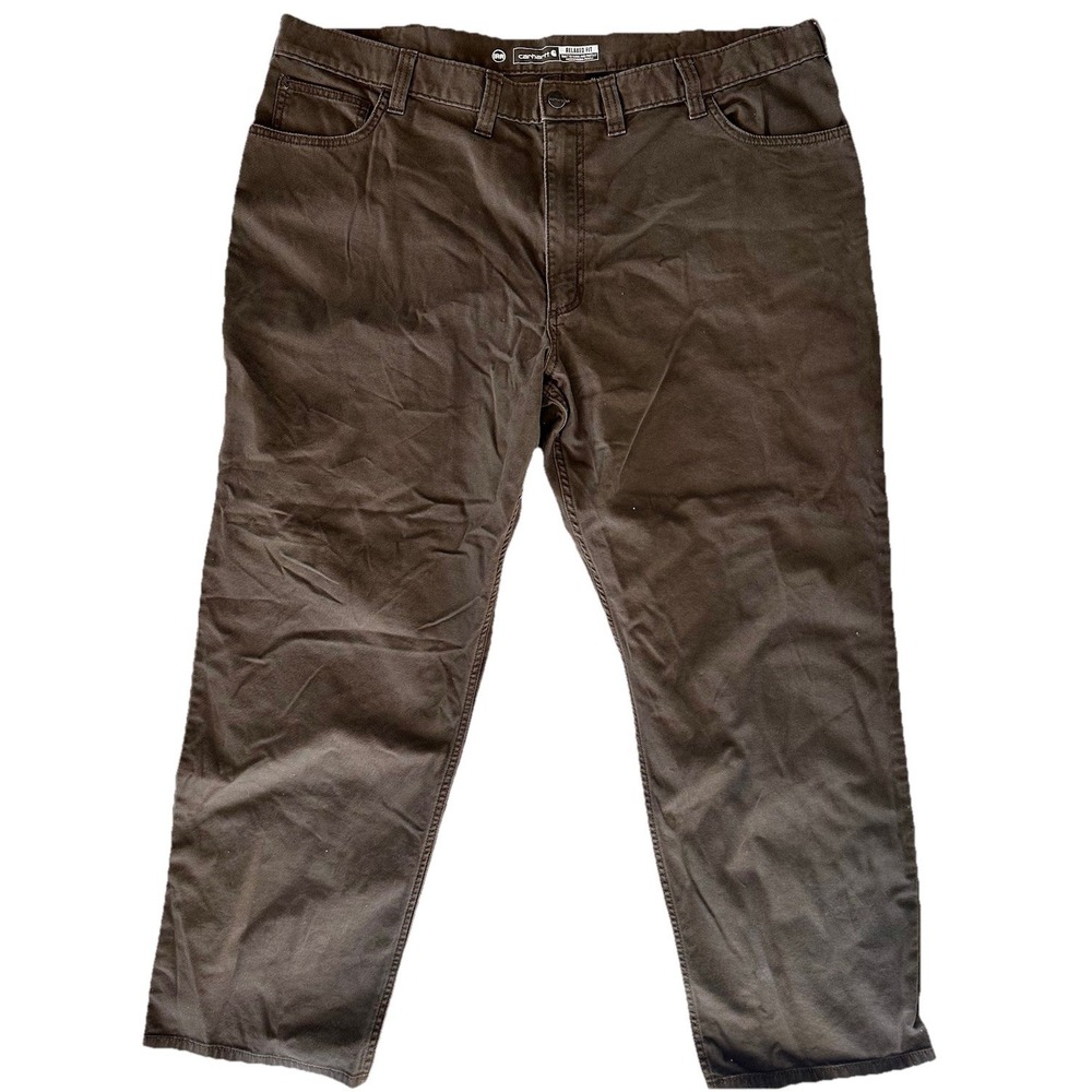 Carhartt Pants Brown Relaxed Fit Canvas Work Pants Mens Size 44 X 30 - Irregular - Picture 5 of 5